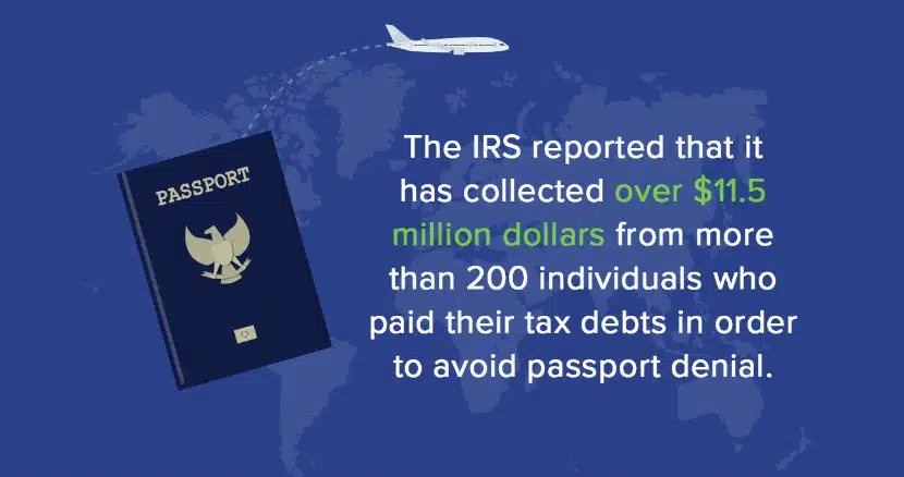 The-IRS-reported-it-collected-over-11.5-million-dollars-from-over-200-people-who-paid-tax-debts-to-avoid-passport-denail the IRS reported