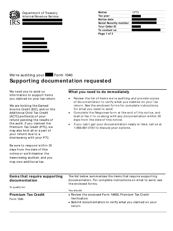 sample-notice-CP75 sample notice cp75